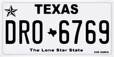 TX license plate DRO6769