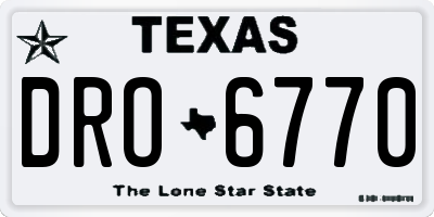 TX license plate DRO6770