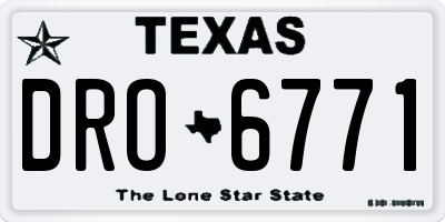 TX license plate DRO6771