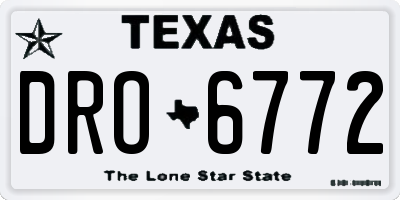 TX license plate DRO6772