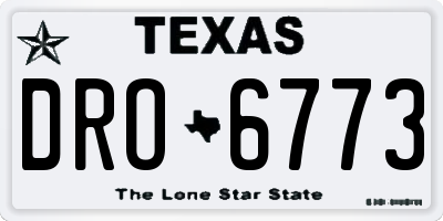 TX license plate DRO6773