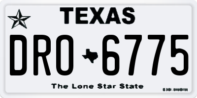 TX license plate DRO6775
