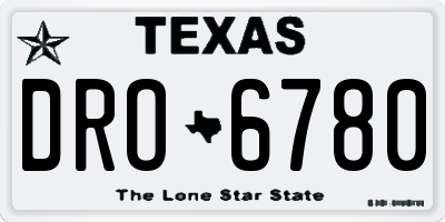 TX license plate DRO6780