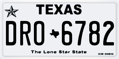 TX license plate DRO6782