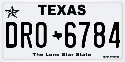 TX license plate DRO6784
