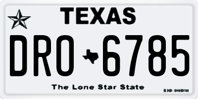 TX license plate DRO6785