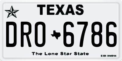 TX license plate DRO6786