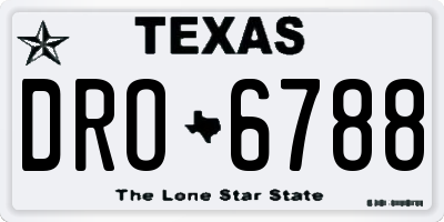 TX license plate DRO6788