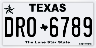 TX license plate DRO6789