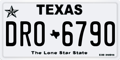 TX license plate DRO6790