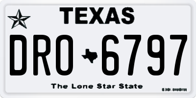 TX license plate DRO6797