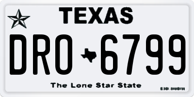 TX license plate DRO6799