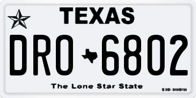 TX license plate DRO6802