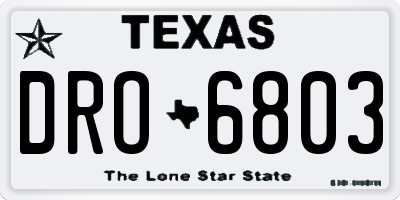 TX license plate DRO6803