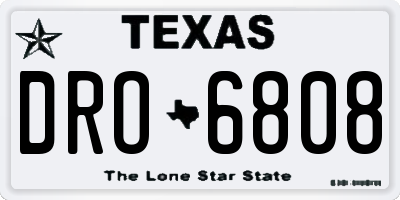 TX license plate DRO6808