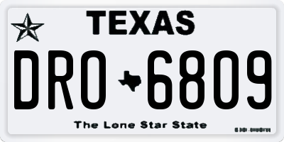 TX license plate DRO6809