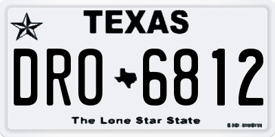 TX license plate DRO6812