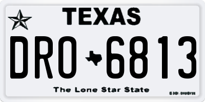 TX license plate DRO6813