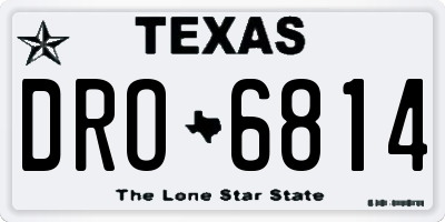 TX license plate DRO6814