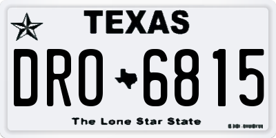 TX license plate DRO6815
