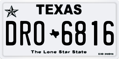 TX license plate DRO6816