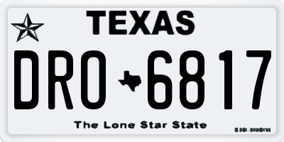 TX license plate DRO6817