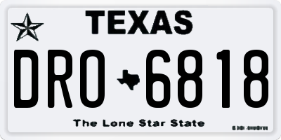 TX license plate DRO6818