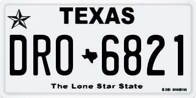 TX license plate DRO6821
