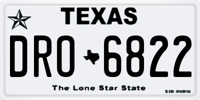 TX license plate DRO6822