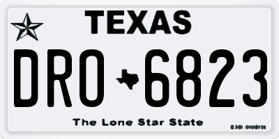 TX license plate DRO6823