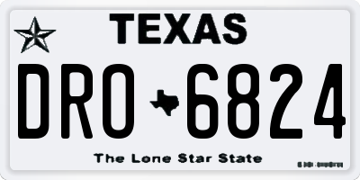 TX license plate DRO6824