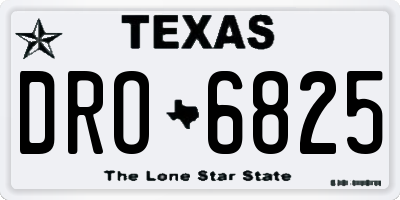 TX license plate DRO6825