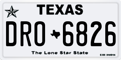 TX license plate DRO6826