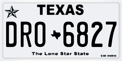 TX license plate DRO6827