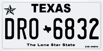TX license plate DRO6832