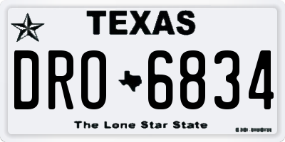 TX license plate DRO6834