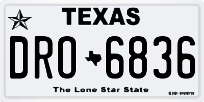 TX license plate DRO6836