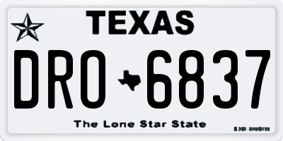 TX license plate DRO6837
