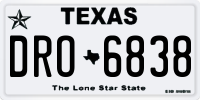 TX license plate DRO6838