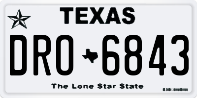 TX license plate DRO6843