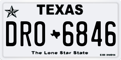 TX license plate DRO6846