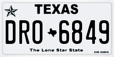 TX license plate DRO6849