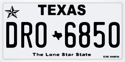 TX license plate DRO6850
