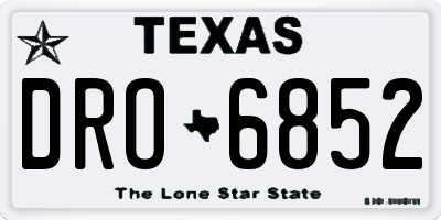 TX license plate DRO6852