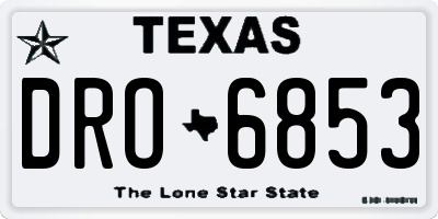 TX license plate DRO6853