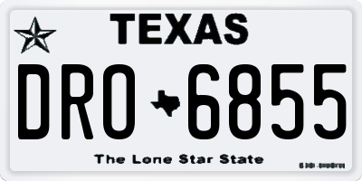 TX license plate DRO6855