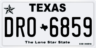 TX license plate DRO6859