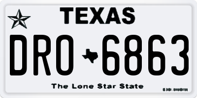 TX license plate DRO6863