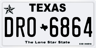 TX license plate DRO6864