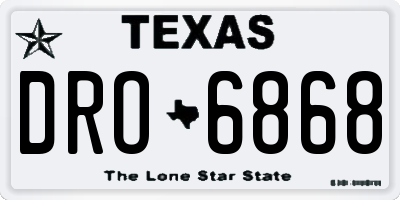 TX license plate DRO6868